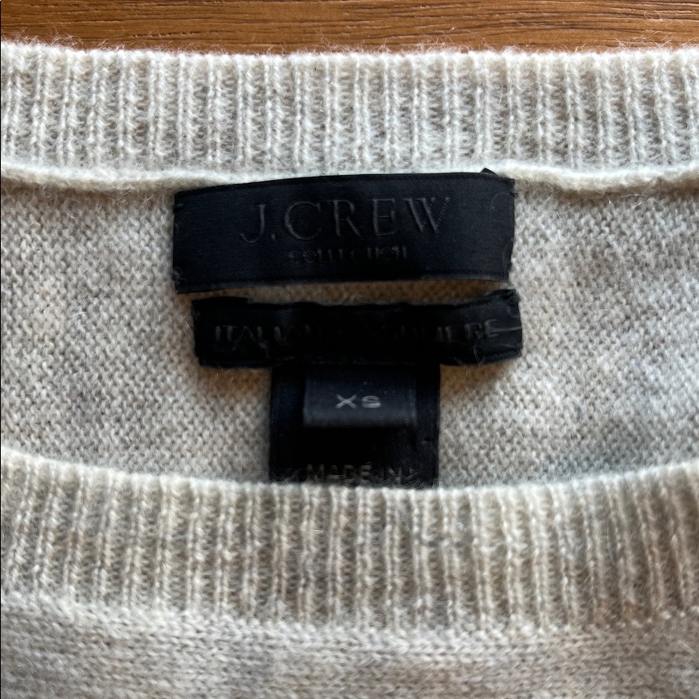 J. Crew | Collection Italian cashmere boatneck sweater | Heather Oatmeal | XS - Picture 7 of 8